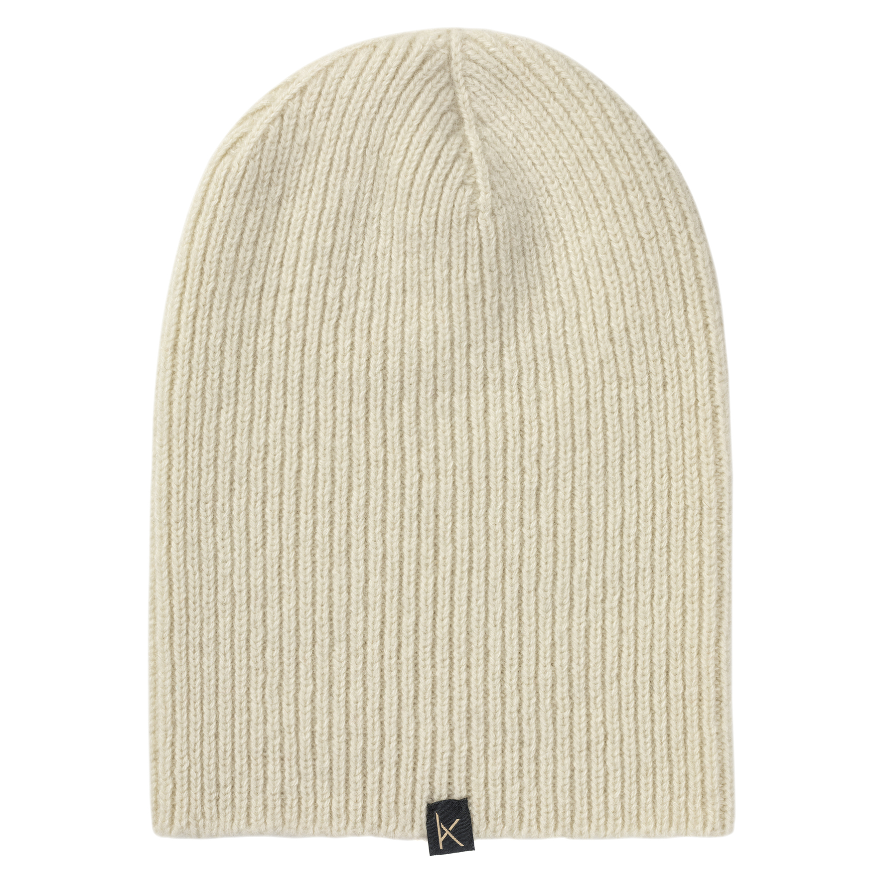 White Deluxe Knitted Cashmere Beanie Hat