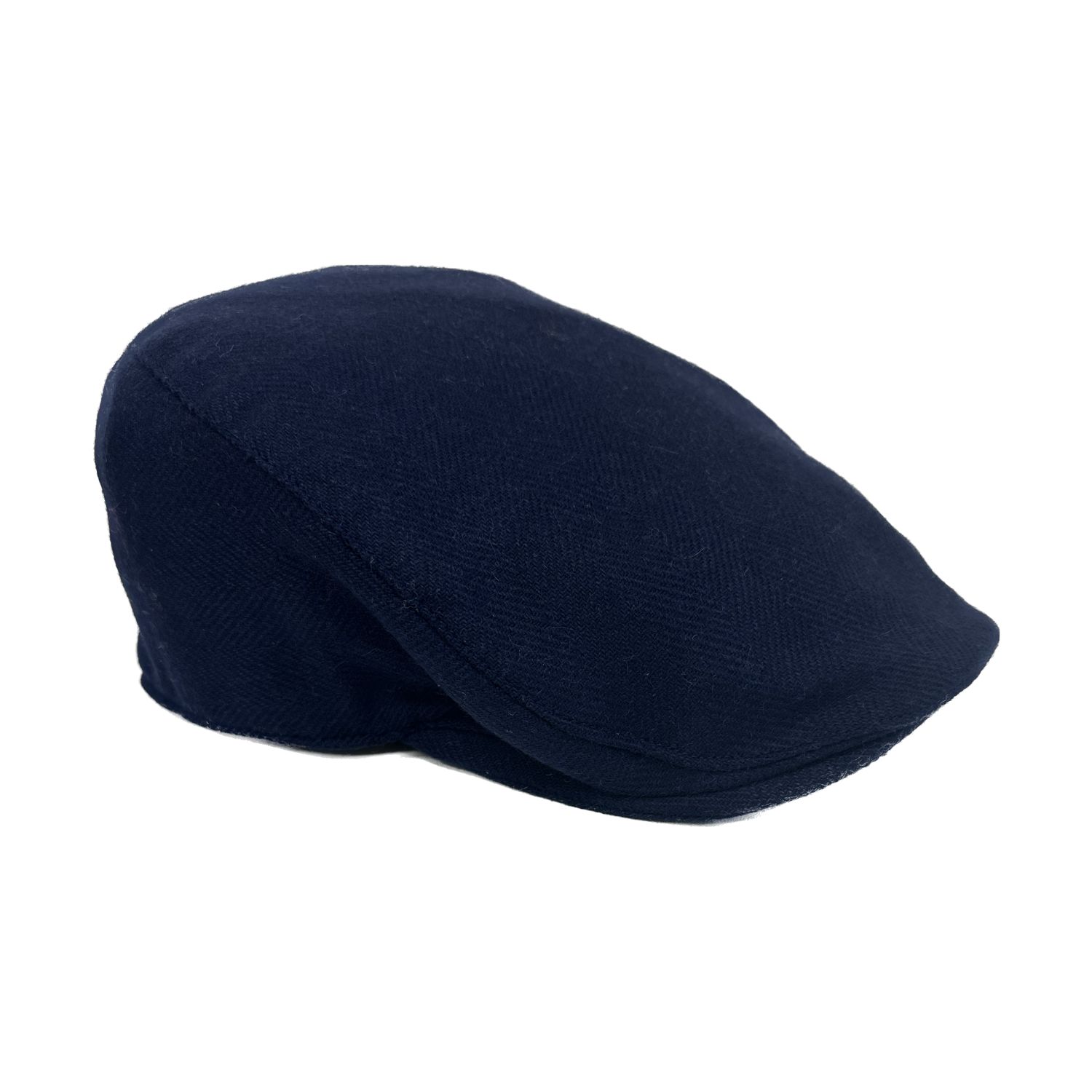 Navy Cashmere Flat Cap