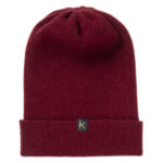 Thumbnail image for Claret Micro-Rib Cashmere Beanie Hat
