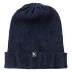 Thumbnail image for Navy Micro-Rib Cashmere Beanie Hat