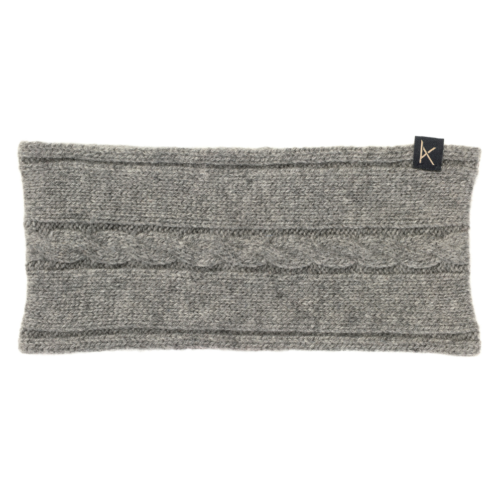 Mid-Grey Cashmere Cable Headband