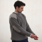 Thumbnail image for Mens Mid Grey Fishermans Rib Cashmere Sweater