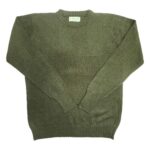 Thumbnail image for Mens Military Green Crew Neck Cashmere Sweater