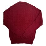 Thumbnail image for Mens Claret Cable Crew Neck Cashmere Sweater