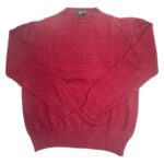 Thumbnail image for Mens Claret Chunky Plain Crew Neck Cashmere Sweater