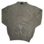 Thumbnail image for Mens Mid-Grey Chunky Plain Crew Neck Cashmere Sweater