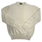 Thumbnail image for Mens White Chunky Plain Crew Neck Cashmere Sweater