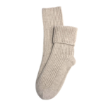 Thumbnail image for Ladies Fawn Cashmere Ribbed Bed Socks