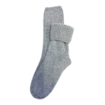 Thumbnail image for Ladies Grey Cashmere Ribbed Bed Socks